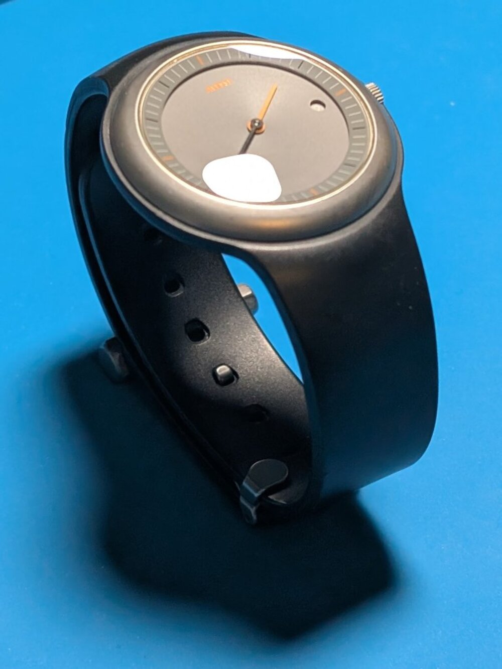 2004 Alessi Tondo AL7002 Watch by Alberto Meda 38mm by Seiko Black/Grey/Orange